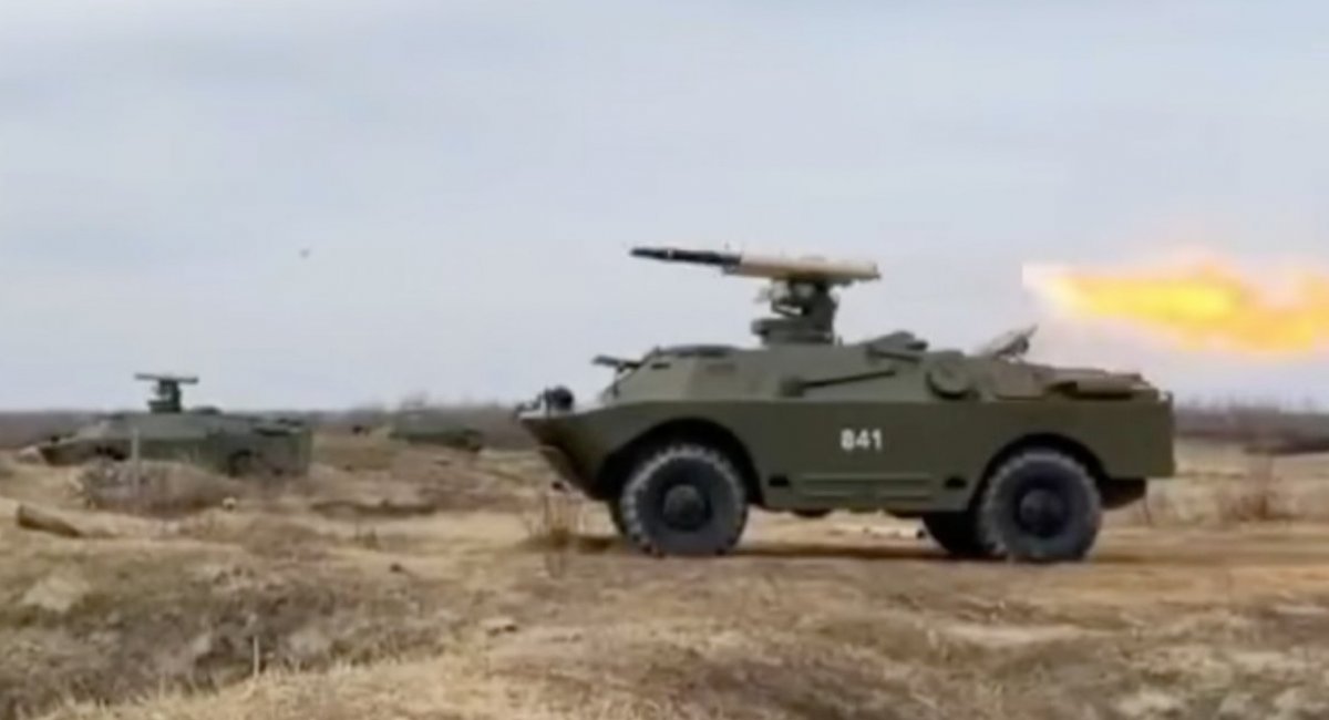 A shot made from new DKKB Luch weapon station on a BRDM-2 armored recon vehicle
