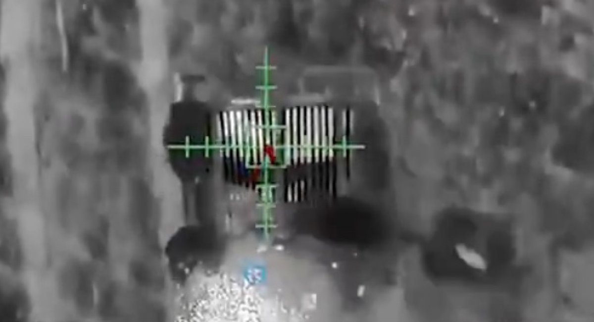 Ukrainian Lasar's Group units disrupted russian mechanized assault, destroying and damaging eight pieces of military equipment using FPV drones and bomber UAVs / screenshot from video 
