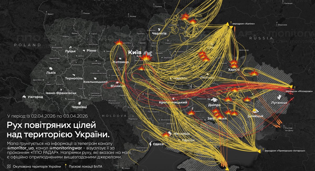 Ukrainian air defenses intercepted 26 missiles and 515 drones during a large-scale overnight attack on critical infrastructure / Photo credit: mon1tor_ua