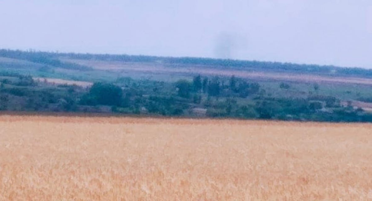 The smoke in the distance shows where the russian helicopter fell down