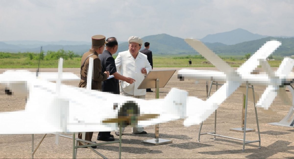 Kim Jong Un during tests of drones based on Western designs