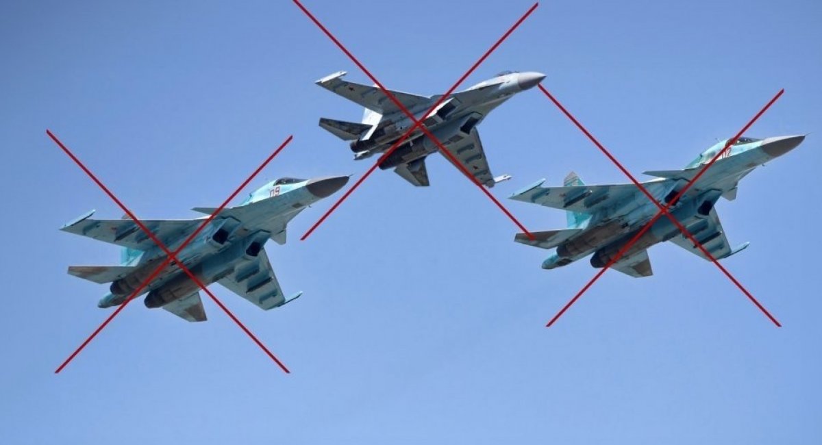 The latest Su-34 aircraft downing brings the total to 10 for February, alongside other russian losses / Defense Express 