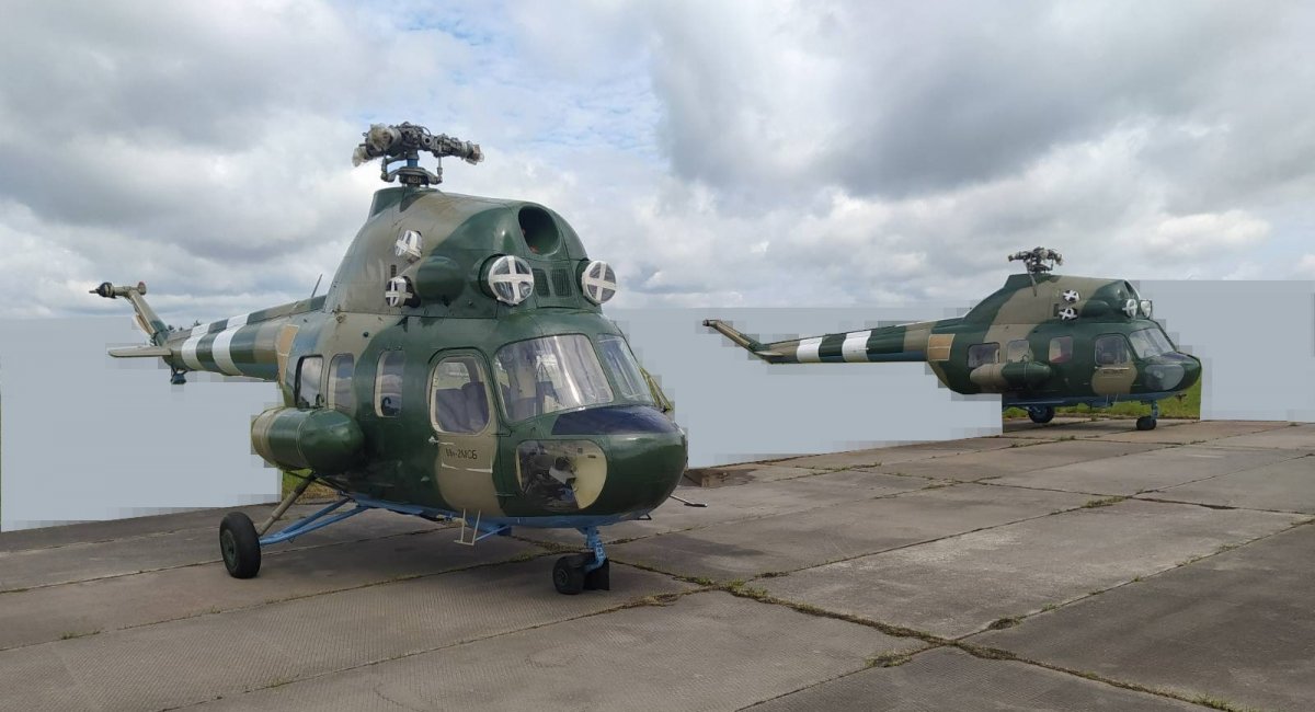 The two Mi-2 helos donated by Latvia to the Ukrainian Air Force / Photo credit: Artis Pabriks