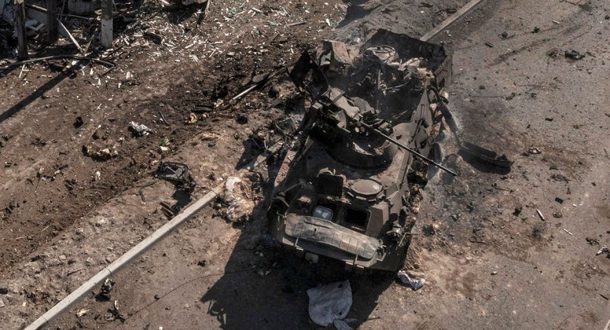 Russian BTR-82A  APC, that was destroyed in Ukraine