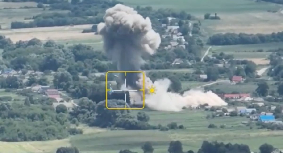Ukrainian forces hit russian UAV command center in Belgorod region, using an extended-range precision bomb / screenshot from video 