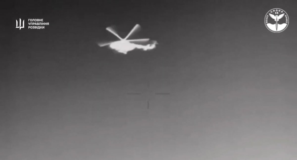 russian Mi-8 in the crosshairs of a Ukrainian Magura V5 sea drone / Screenshot credit: Defense Intelligence of Ukraine