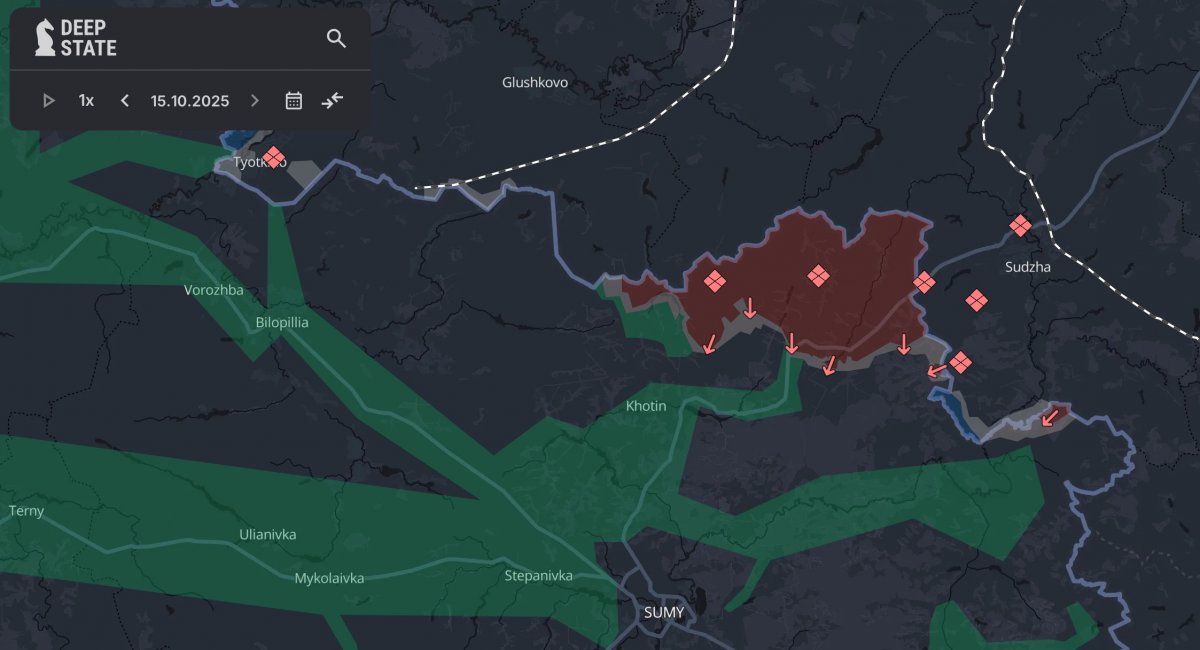Sumy region / screenshot from DeepStateMap  