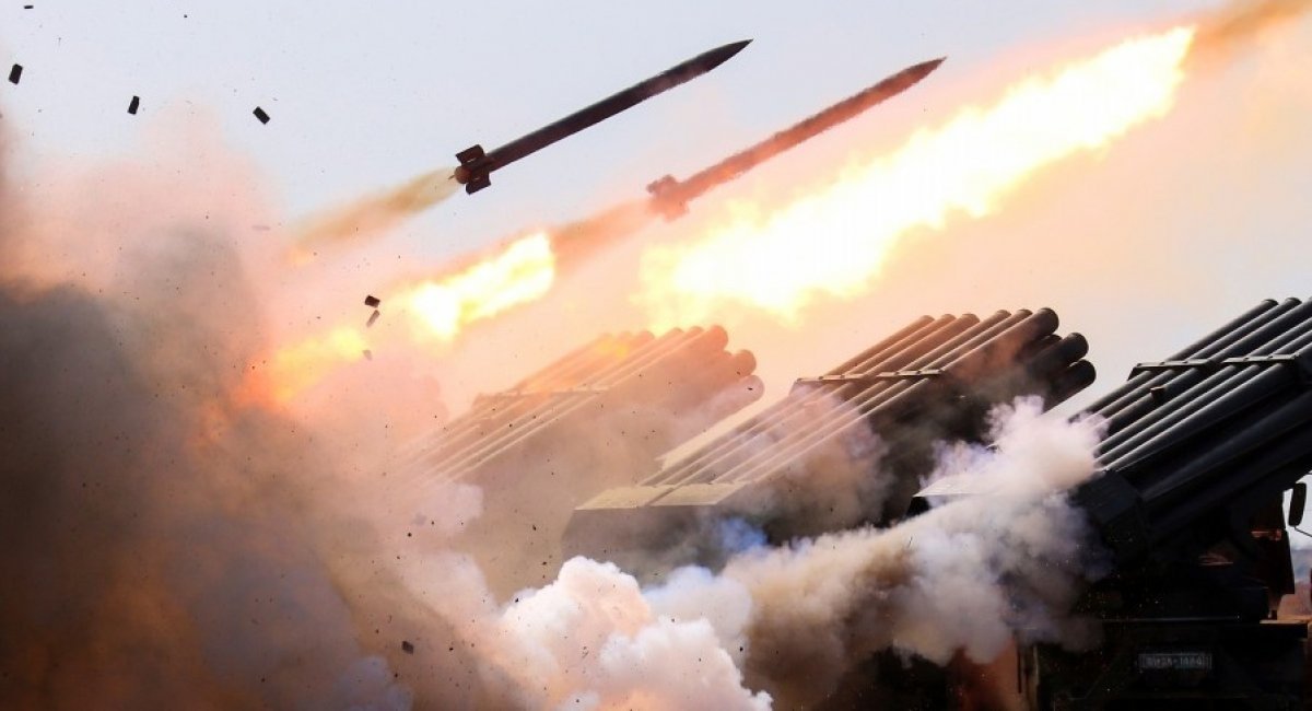 North Korean M-1991 multiple launch rocket systems / Photo credit: the Korean Central News Agency