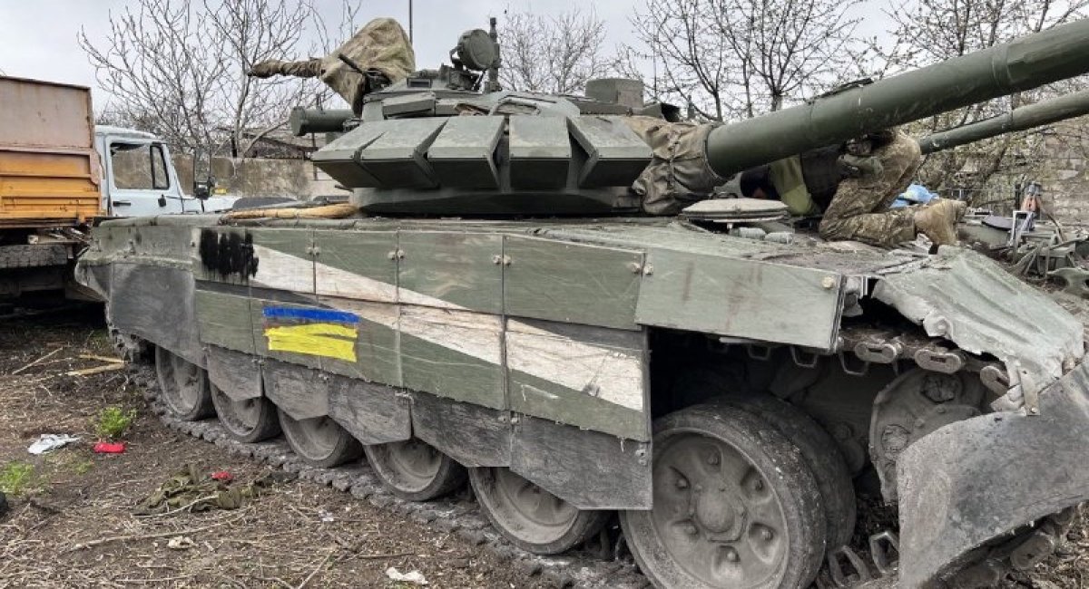Ukrainian Marines captured a Russian T-72B3 tank in Donetsk region recently during a successful counter attack