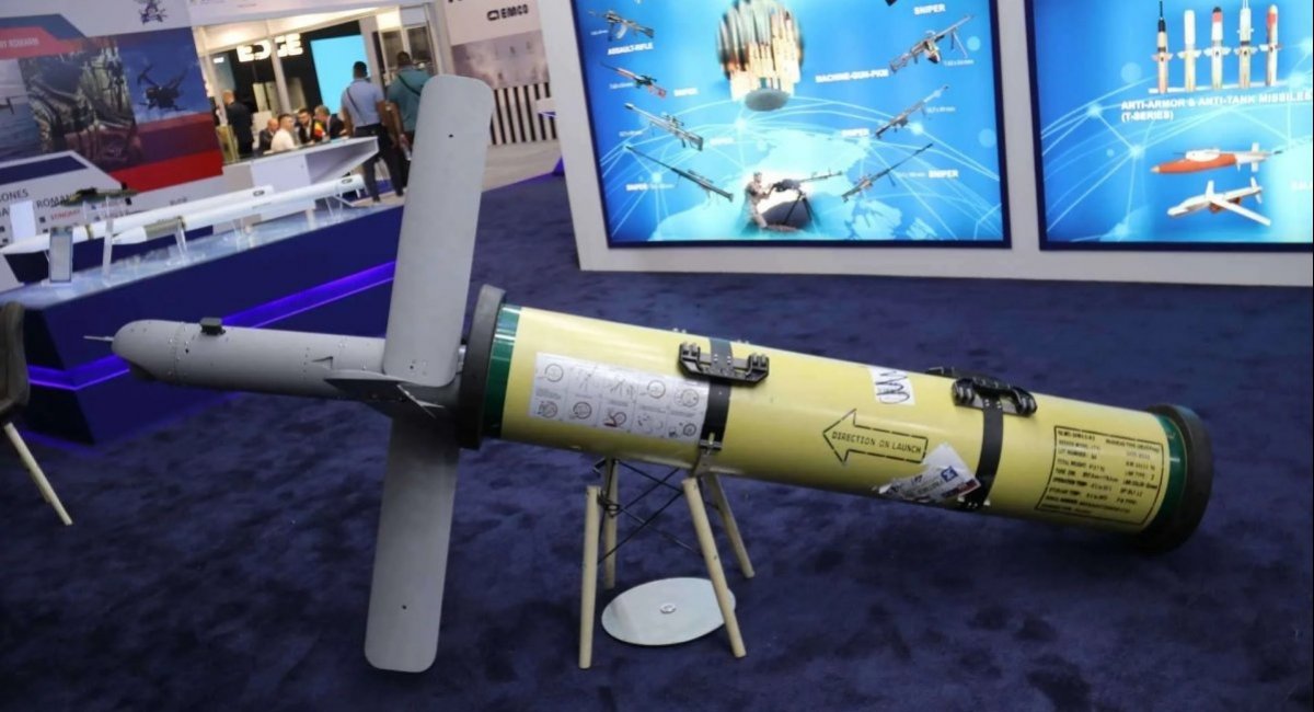 The Loitering munition showcased at the Partner 2025 exhibition in Serbia mirrors the Rezvan system previously unveiled by Iran’s Islamic Revolutionary Guard Corps / Photo credit: Army Recognition