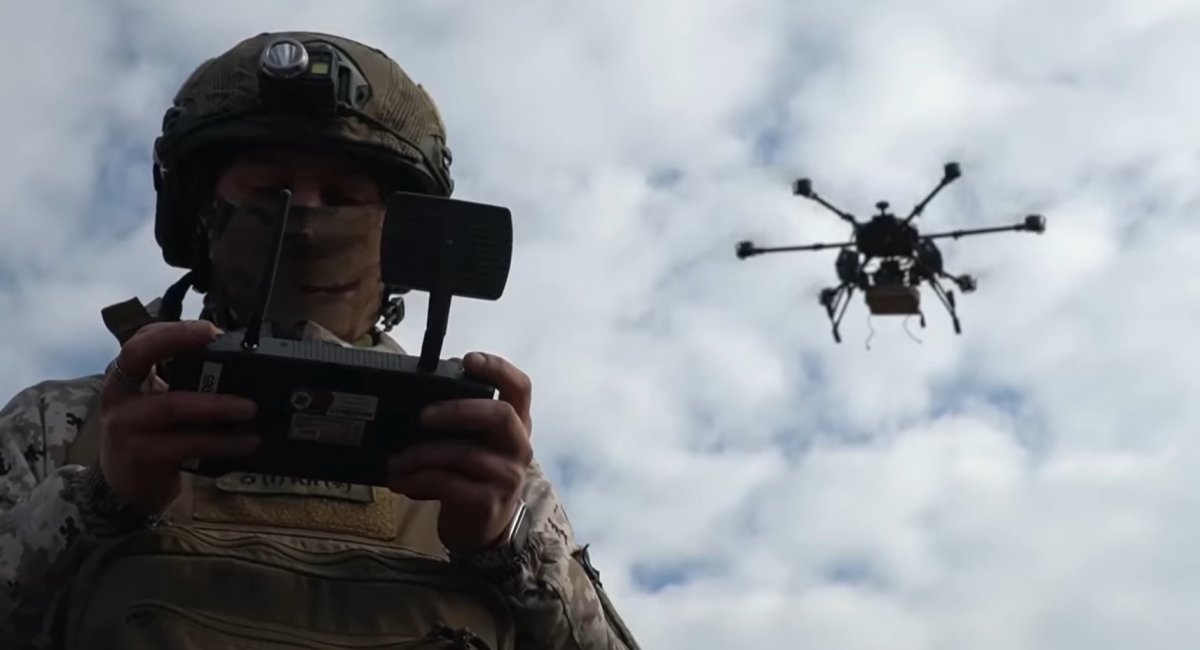 Drone operator Bereza of the Ukrainian air assault troops controls his Vampire UAV / Still frame credit: Air Assault Forces Command of the Armed Forces of Ukraine