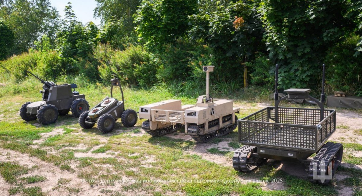 Liut, Termit, Gnom-Miner, and Ardal UGVs / Photo credit: Ukrainian Ground Forces