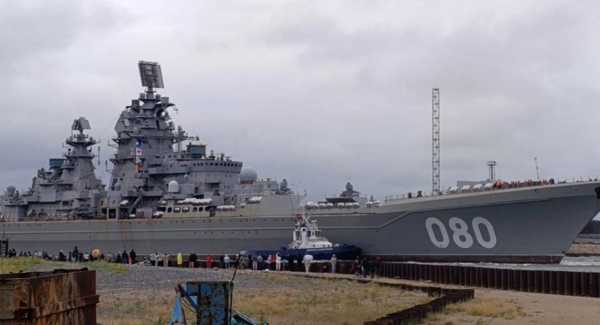 The Admiral Nakhimov Project 1144–class heavy nuclear missile cruiser during sea trials in August 2025 / Photo source: russian media