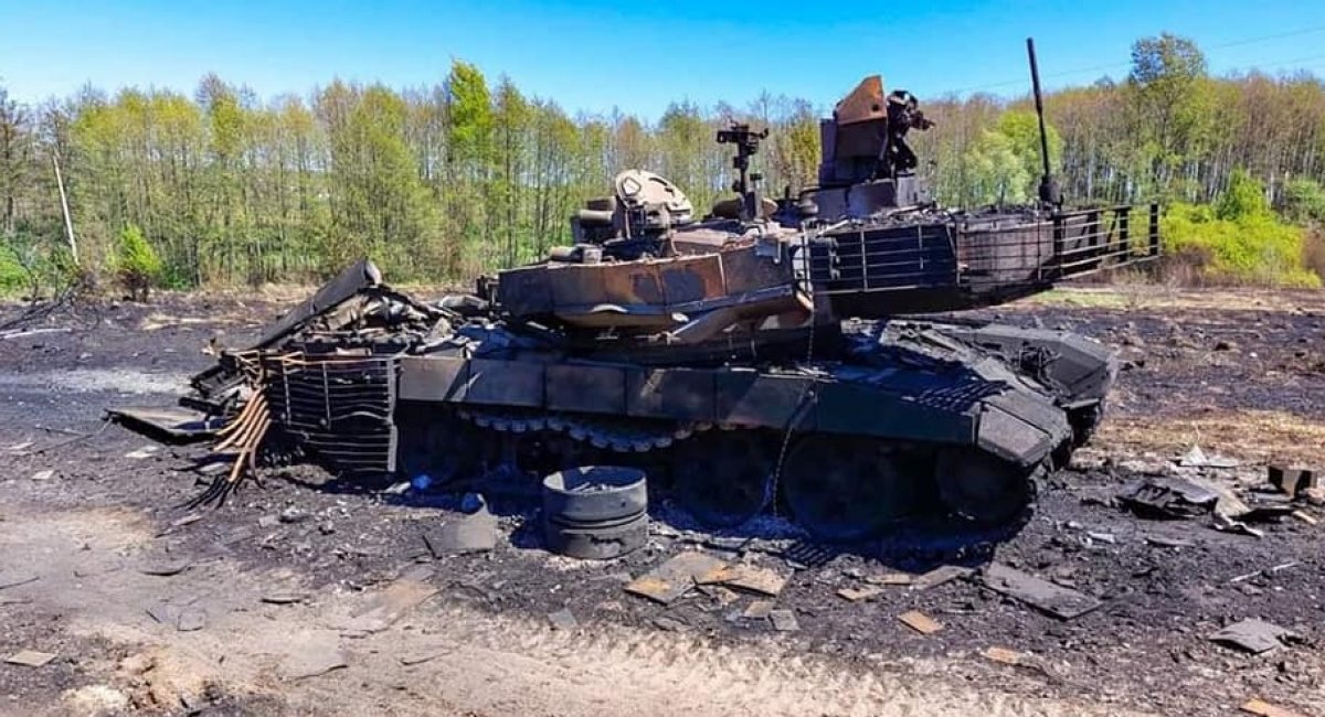 Russian tank T-90, that was destroyed in Ukraine