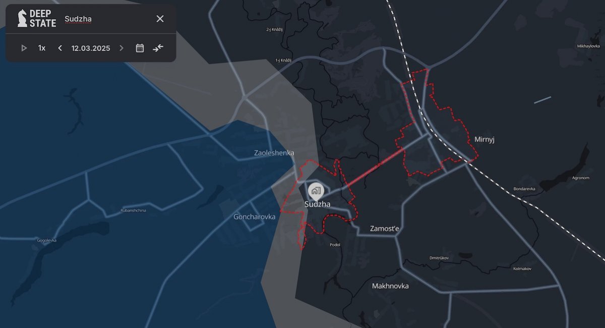 Sudzha, Kursk region / screenshot from DeepStateMap 