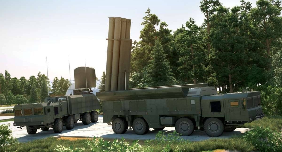 Rendering of the russian Club-M mobile coastal missile system for ground launch of Kalibr-type missile / Open source illustrative image