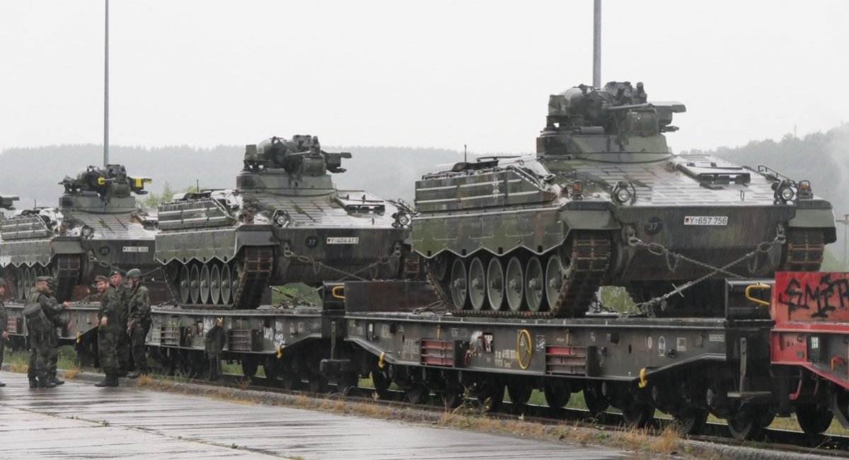 Illustrative photo: transfer of Marder IFVs by rail from Germany to reinforce NATO eFP Battle Group Lithuania, August 2023 / Photo credit: Deutsches Heer