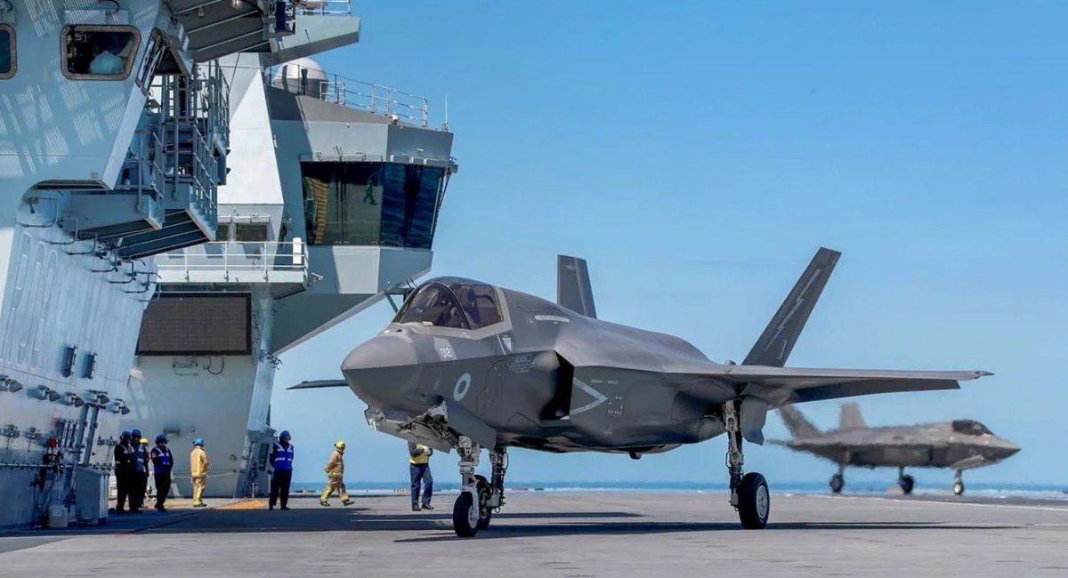 F-35B fighter jet on the deck of HMS Queen Elizabeth / Photo credit: the Royal Navy
