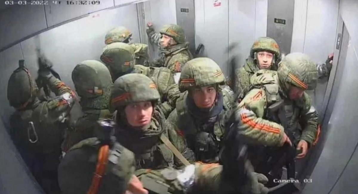 russian servicemen got stuck in an elevetor as easily as in Ukrainian soil