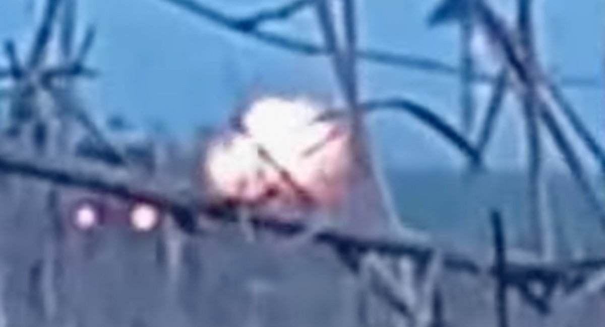 A blast near the deployment site of russia's 47th Brigade injured russian servicemen and set a military vehicle on fire / screenshot from video 