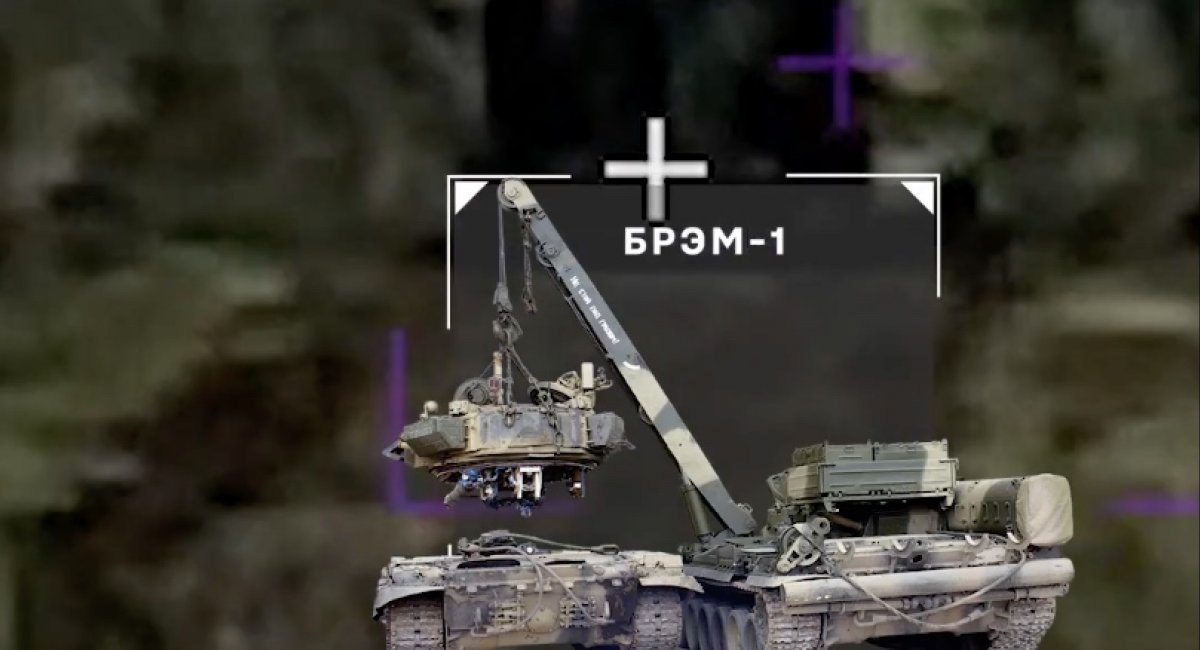 russian BREM-1 armored recovery vehicle / Screenshot from video 