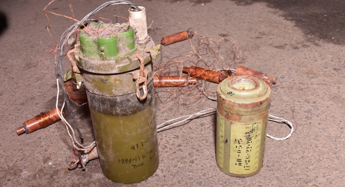 The Russian-designed contactless explosive device NVU-P Okhota first documented in the Donbas in 2020 / Photo credit: Ministry of Defense of Ukraine