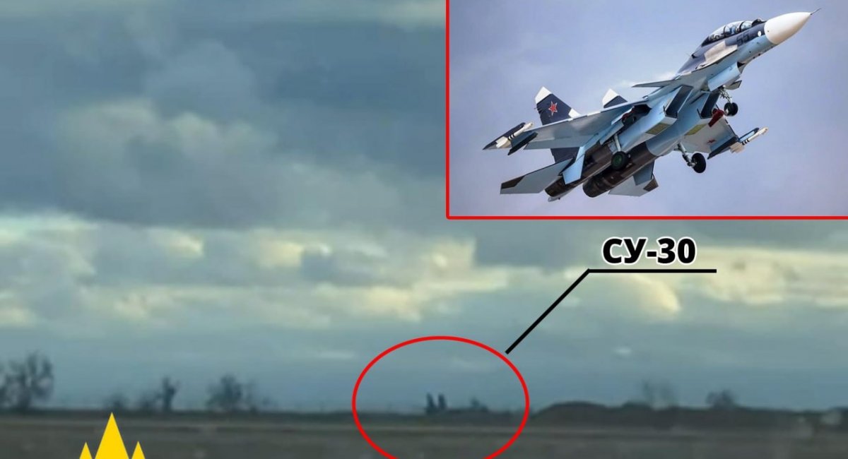 Ukrainian partisans spotted russian Su-30 aircraft at Saky air base / Photo credit: the Atesh partisan movement