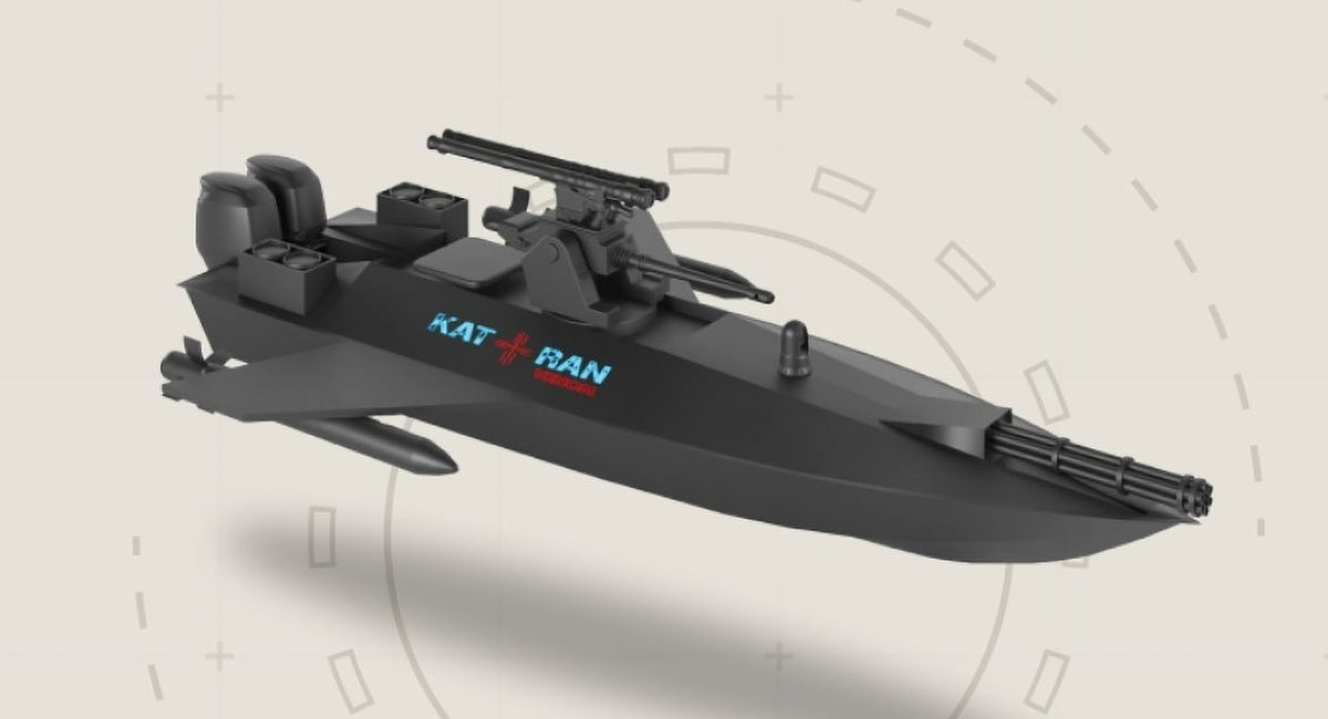 Render of Ukrainian Katran VENOM Unmanned Surface Vessel