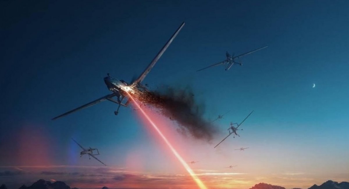 UAV shootdown using laser weapon, illustrative artistic rendering / Photo credit: Lockheed Martin