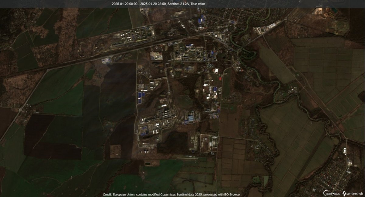 Afipsky Oil Refinery, Sentinel satellite image from January 29th, 2025 / Credit: European Union Space Programme