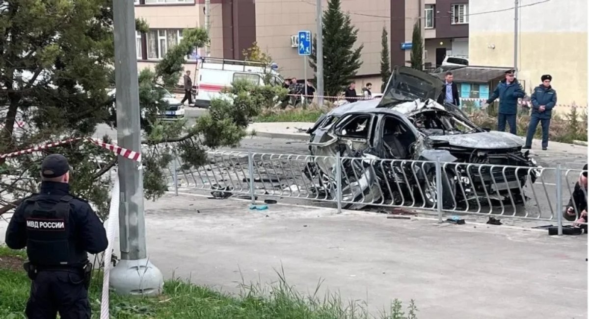  The car where russian senir naval officer Trankovsky was blown up / Photo source: russian media