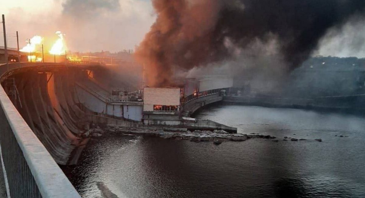 DniproHES dam after the russian strike / Photo credit: Denys Shmyhal, Prime Minister of Ukraine