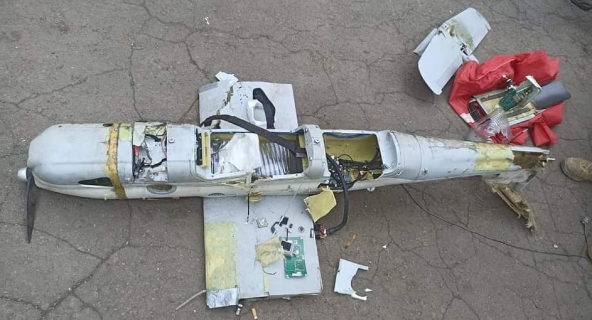 Russian Orlan-10 drone, that was destroyed by Ukrainian troops