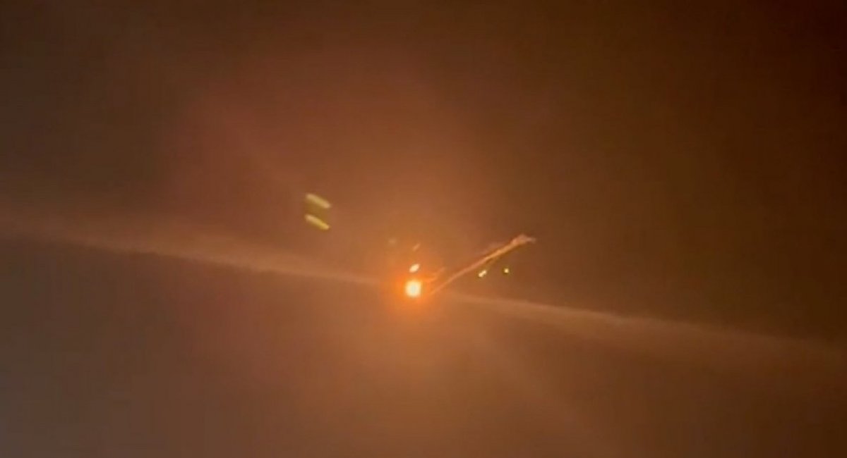 The A-50U aircraft on fire / screenshot from video