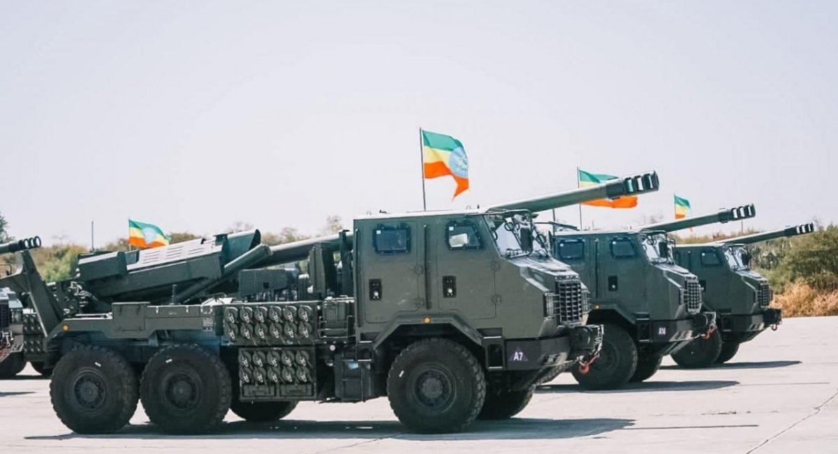 Delivery of Chinese SH-15 self-propelled howitzers to the Ethiopian Armed Forces, April 2023 / Photo credit: CTNSIS