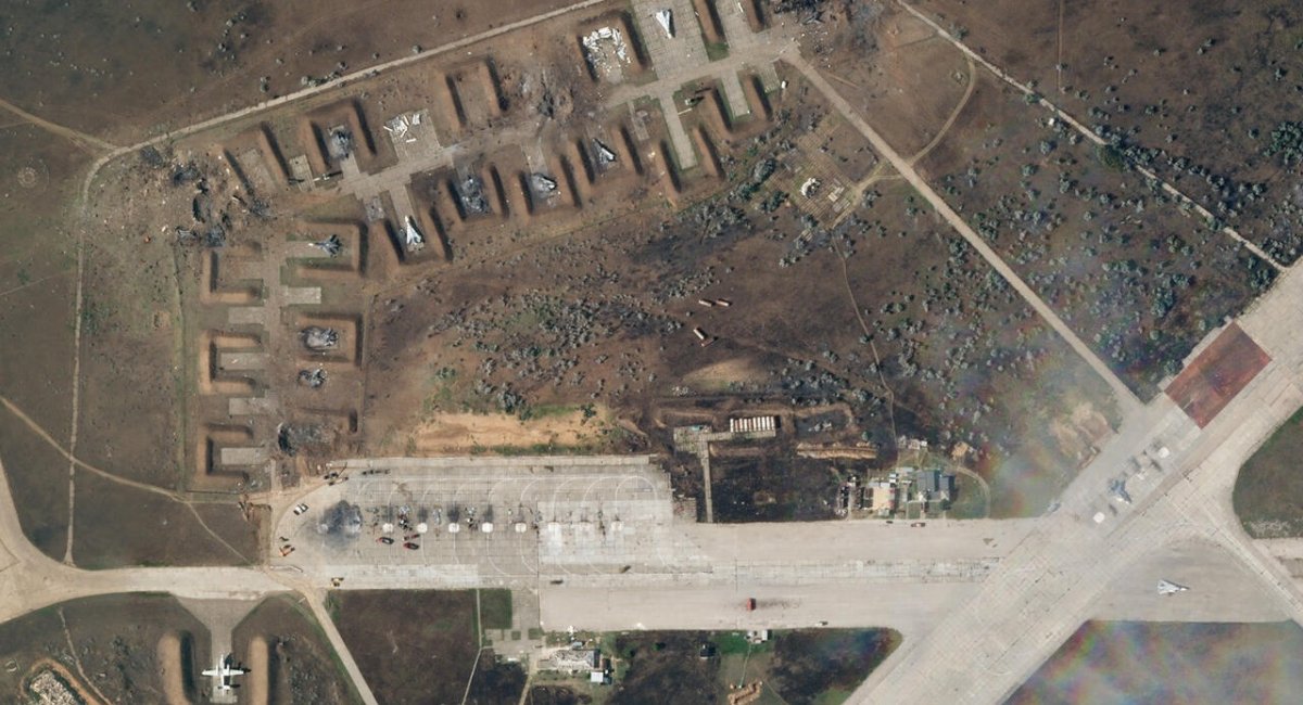 Consequences of one of Ukrainian attacks on russian airfields in Crimea / Photo credit: PLANET LABS PBC