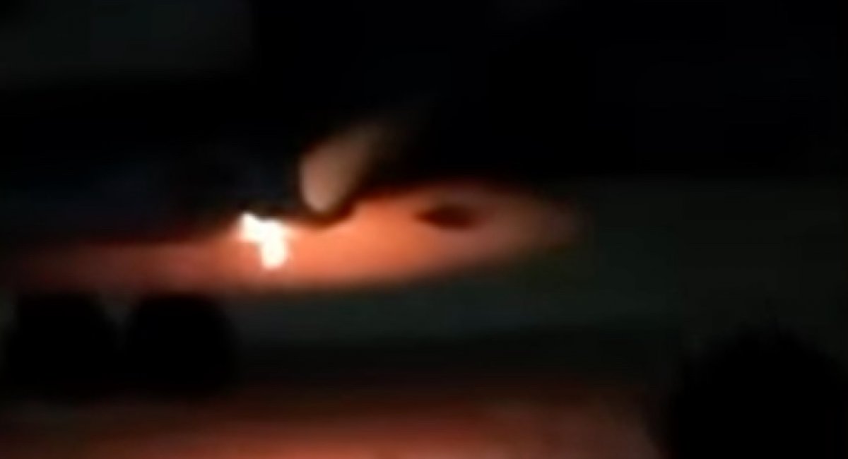 Russian Su-34 bomber on fire / screenshot from video 