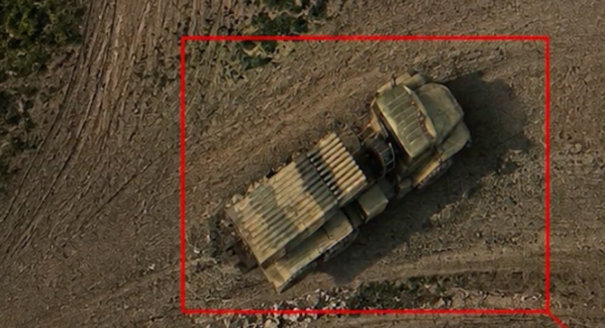 russian BM-21 Grad multiple rocket launcher / screenshot from video 