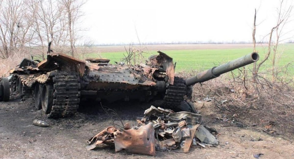 Russian tank that was destroyed in Ukraine