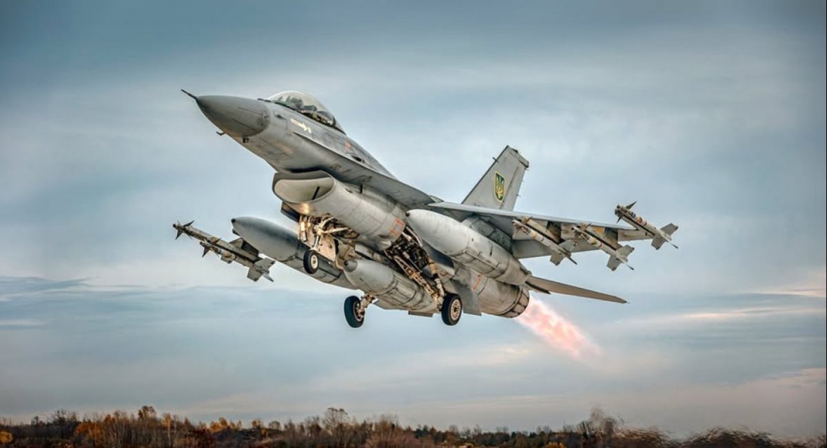 F-16AM fighter jet of the Ukrainian Air Force with four AIM-9 missiles / Photo: Ukrainian Air Force Command