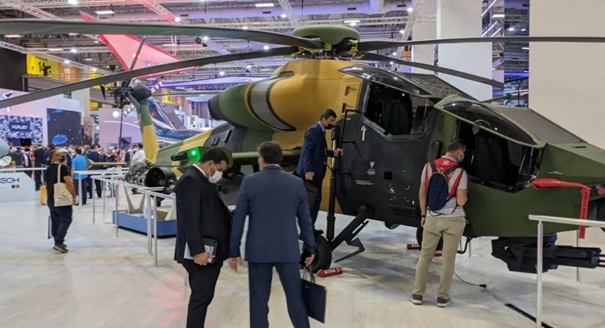 Turkey’s forthcoming helicopter gunship T929 ATAK-II seen on display at IDEF-2021 Defense Industry Fair