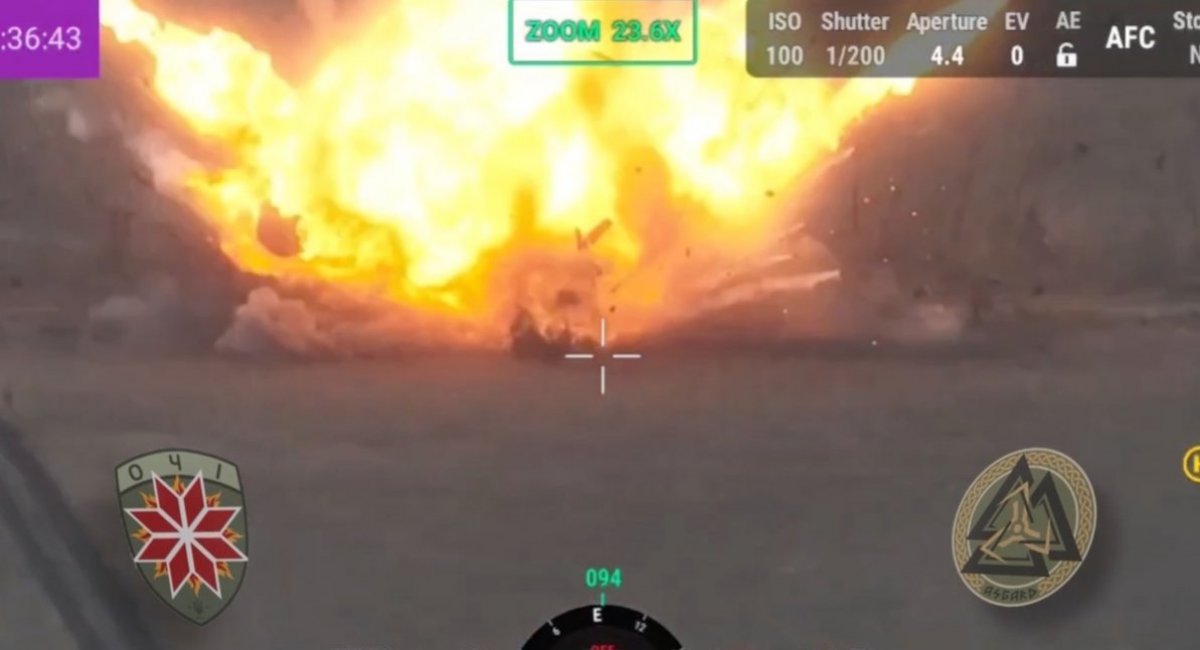 The moment of destruction of russian T-90 main battle tank / screenshot from video