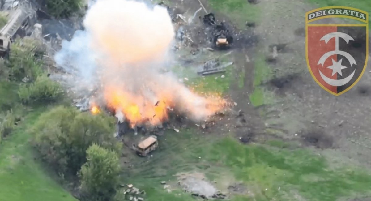 Russian Ammunition Depot Explodes After Ukraine’s Mortar Men Shell It