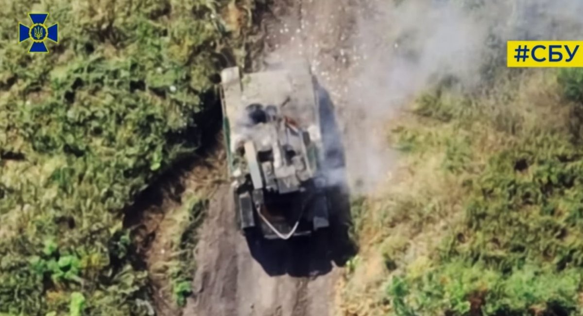 The destroyed BMPT "Terminator" tank support combat vehicle of the russian army