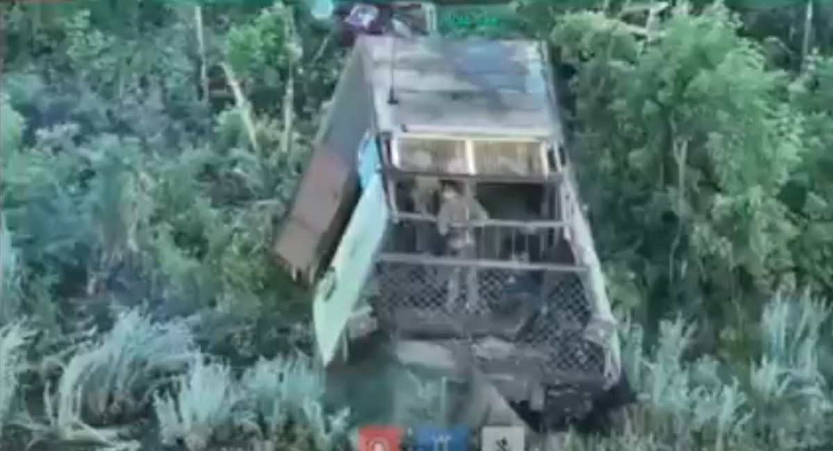 Captured russian turtle tank / screenshot from video 
