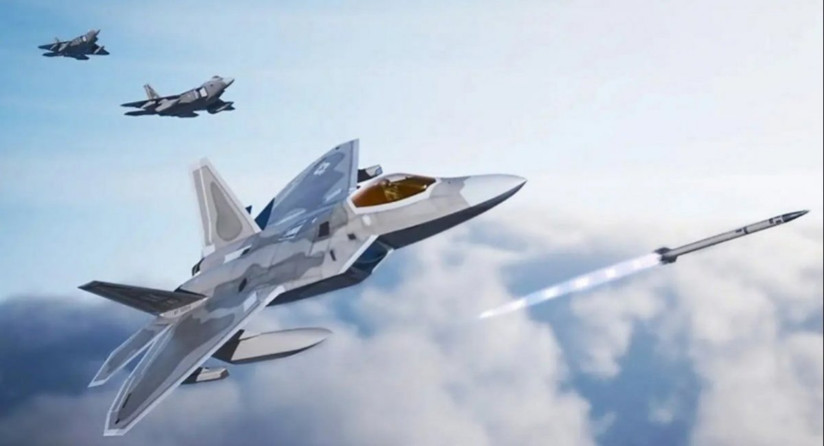Illustrative image of the AIM-260 JATM air-to-air missile launch from the 5th-gen F-22 fighter / Imge credit: U.S. Air Force