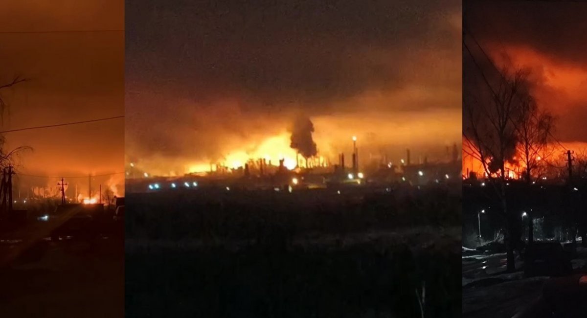 Reportedly, the photos of fire at the oil refinery in Kstovo, russia, January 29th / Open-source photo