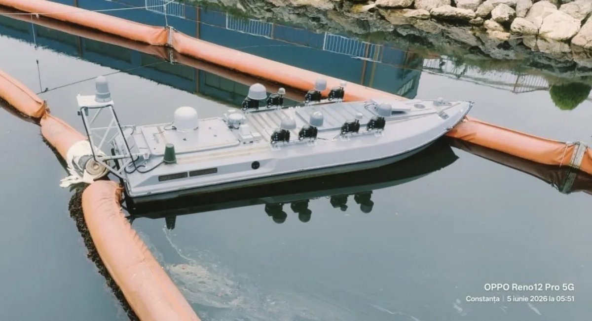 A USV of the Ukraine’s Navy in the port of the Romanian city of Constanta