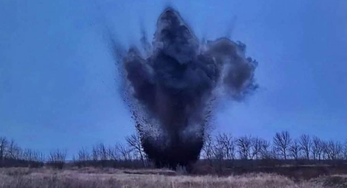 An illustrative photo of the explosion caused by UAV / Photo credit: The General Staff of Ukraine 