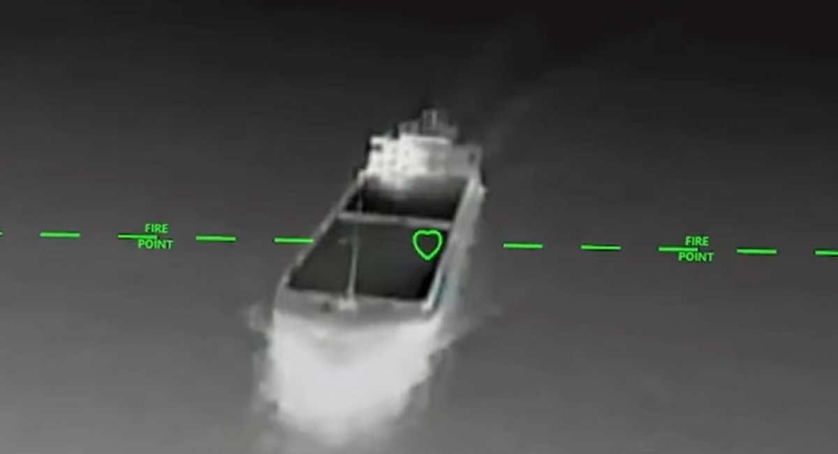Ukrainian drone operators targeted five ships in and around the temporarily occupied ports of Mariupol and Berdiansk during a nighttime operation / screenshot from video 